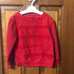 3T girls Epic Thread red sparkle sweatshirt